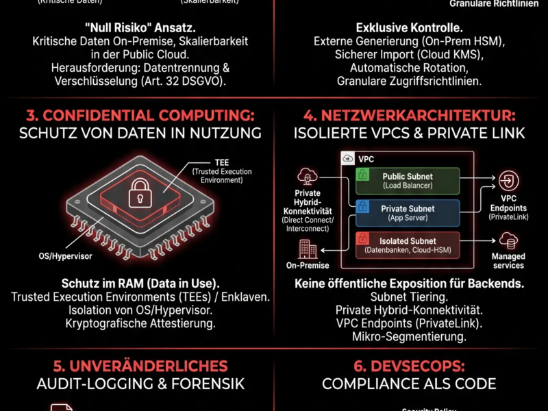 Infografica: Fintech-Cloud-Sicherheit: Hybride Architekturen und DSGVO-Compliance
