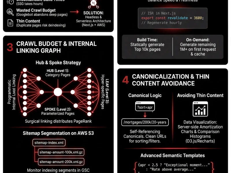 Infografica: Fintech Programmatic SEO: Complete Guide to Managing 1M+ Pages on AWS