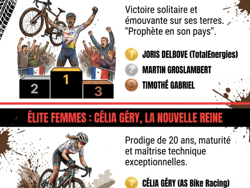Infografica: France Cyclo-cross 2026 : Delbove et G&eacute;ry sacr&eacute;s &agrave; Troyes