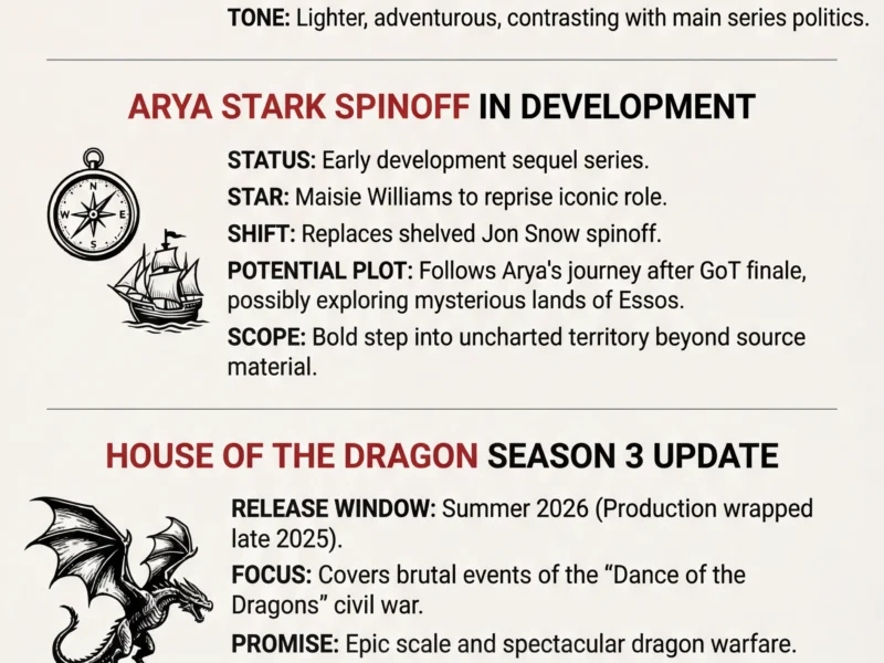 Infografica: Game of Thrones Universe Expands: New Show Premieres and Spinoffs Revealed