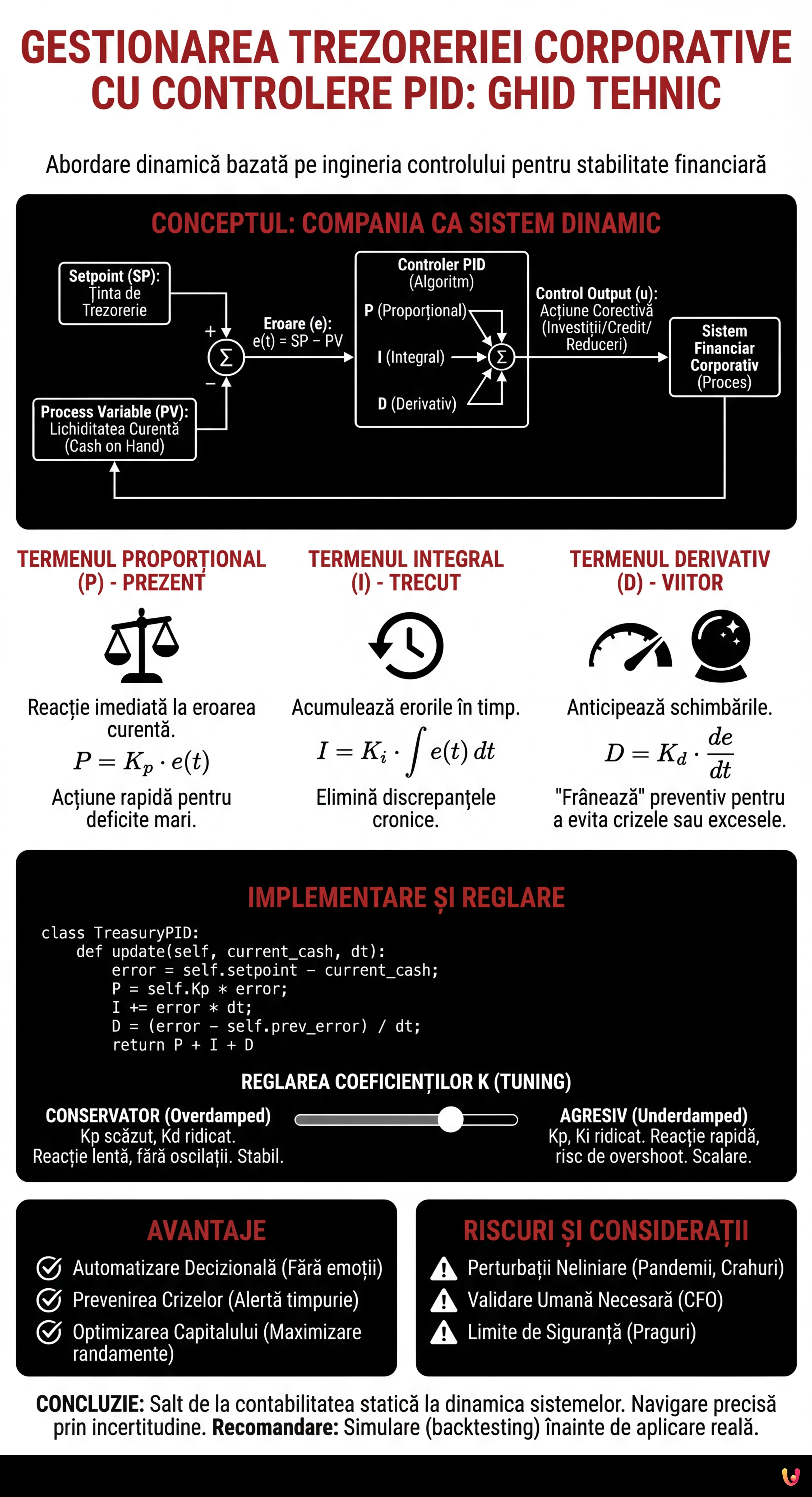 Gestionarea Trezoreriei Corporative cu Controlere PID: Ghid Tehnic - Infografic rezumativ