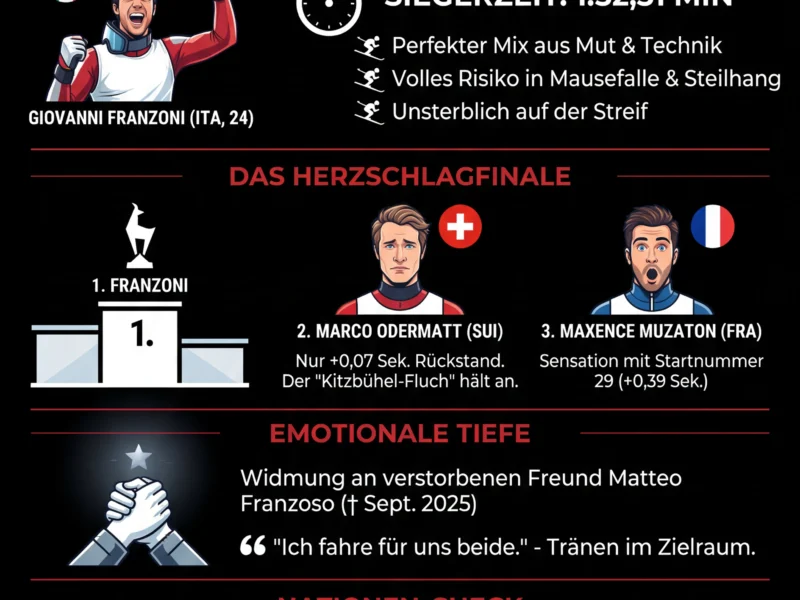 Infografica: Giovanni Franzoni bezwingt die Streif: Ein Sieg f&uuml;r die Ewigkeit