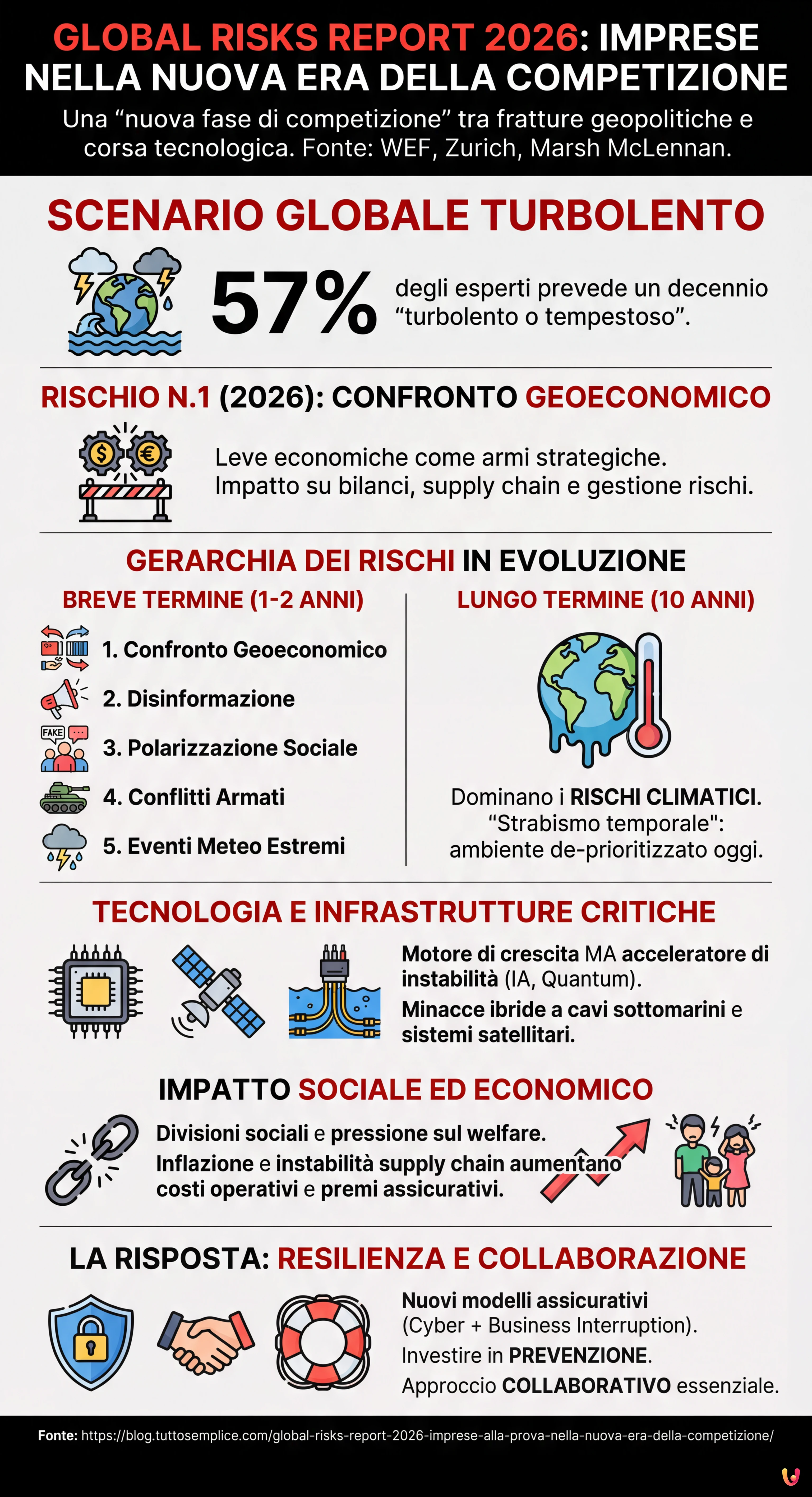 Global Risks Report 2026: Imprese alla prova nella nuova era della competizione - Infografica riassuntiva
