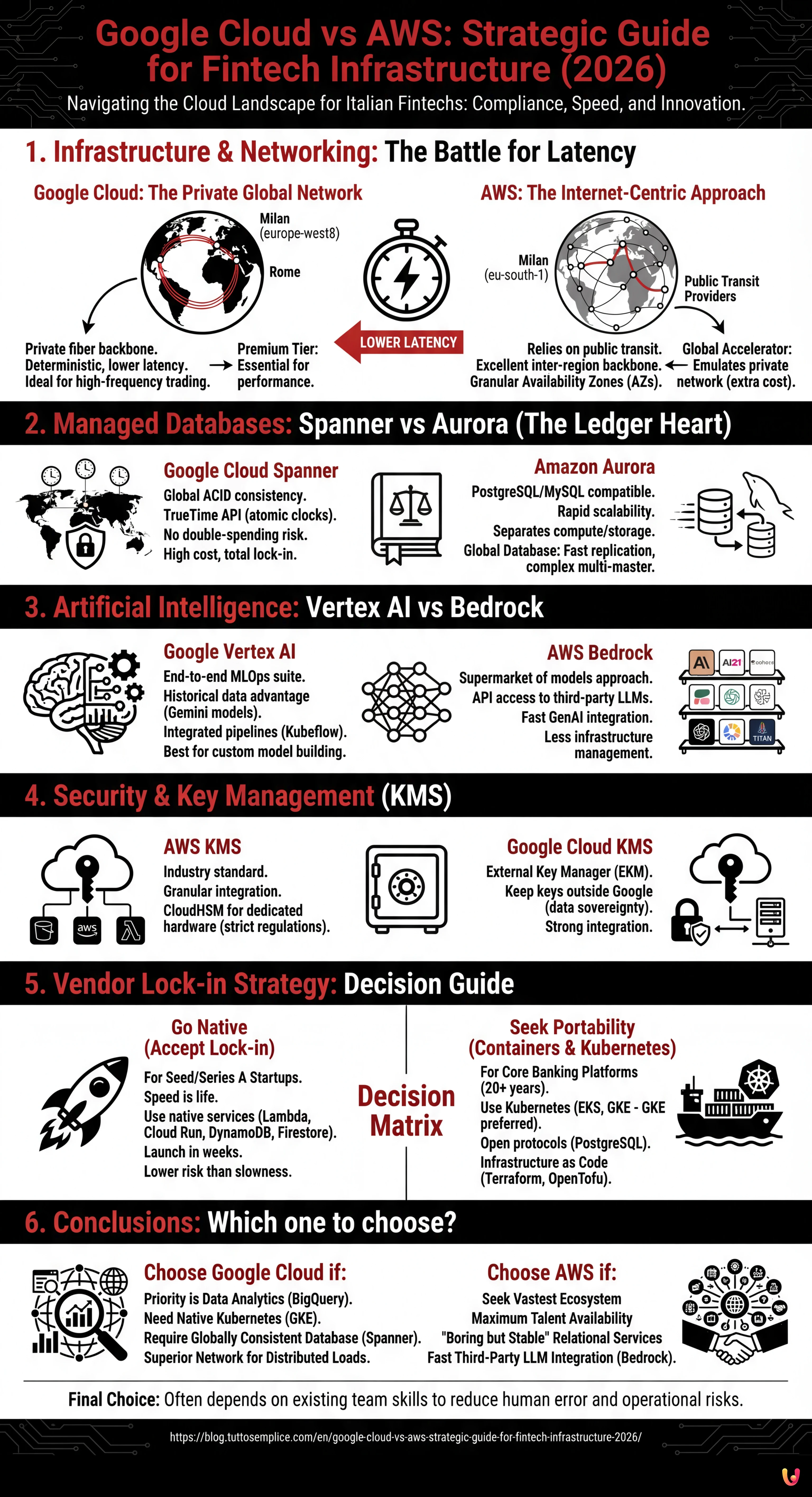 Google Cloud vs AWS: Strategic Guide for Fintech Infrastructure (2026) - Summary Infographic