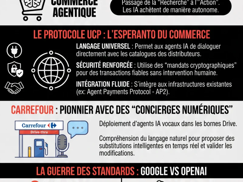 Infografica: Google et Carrefour lancent l'&egrave;re du commerce agentique avec le protocole UCP