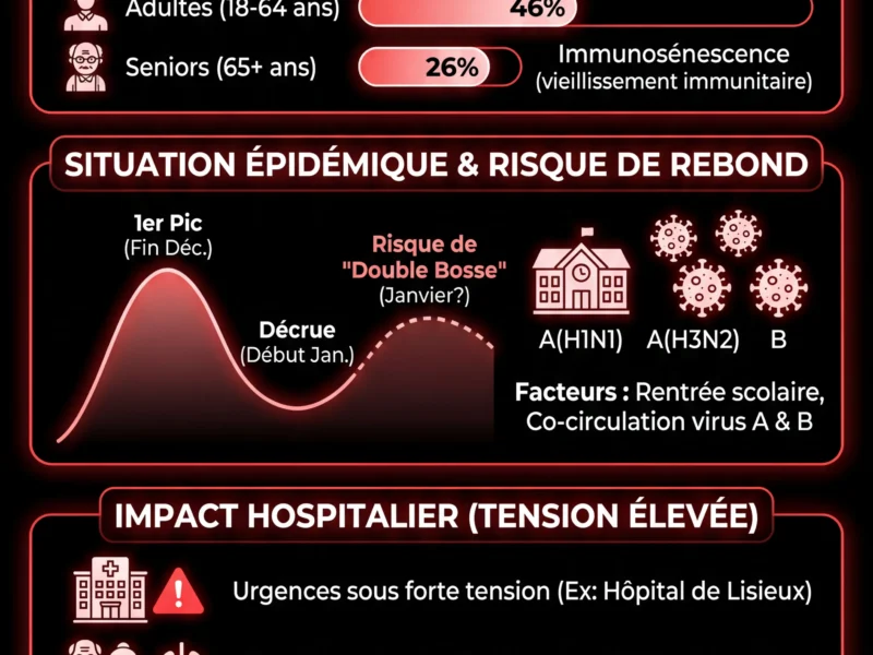 Infografica: Grippe 2026 : efficacit&eacute; vaccinale de 36% et risque de rebond