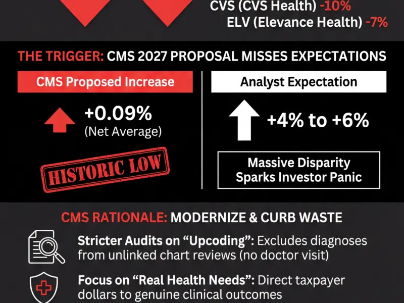 Infografica: Humana and UnitedHealth Stocks Plummet 20% Following Trump Administration's Medicare Advantage Proposal