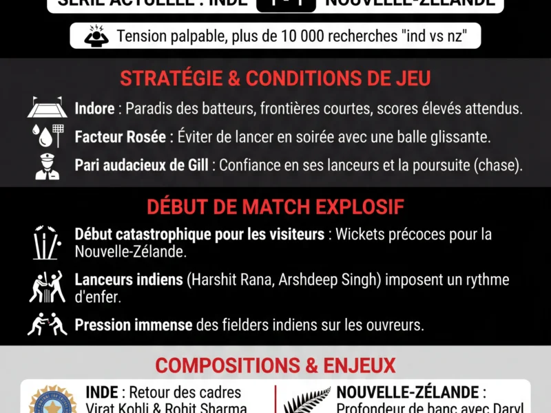 Infografica: Inde vs Nouvelle-Z&eacute;lande : Gill gagne le toss et choisit de lancer pour le d&eacute;cisif