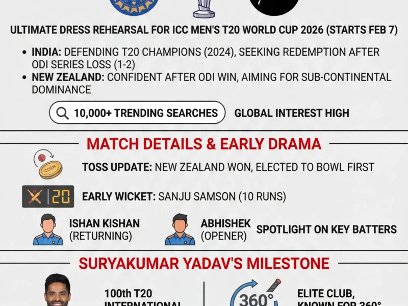 Infografica: India vs New Zealand: 1st T20I Explodes in Nagpur as World Cup Prep Begins