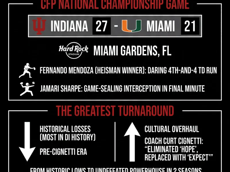 Infografica: Indiana Hoosiers Make History: Unanimous No. 1 in Final AP Top 25 Poll