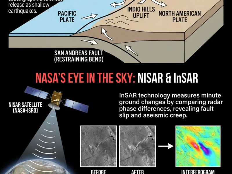 Infografica: Indio Hills Rattled by 4.9 Quake and Aftershocks: NASA Tech Eyes the Fault