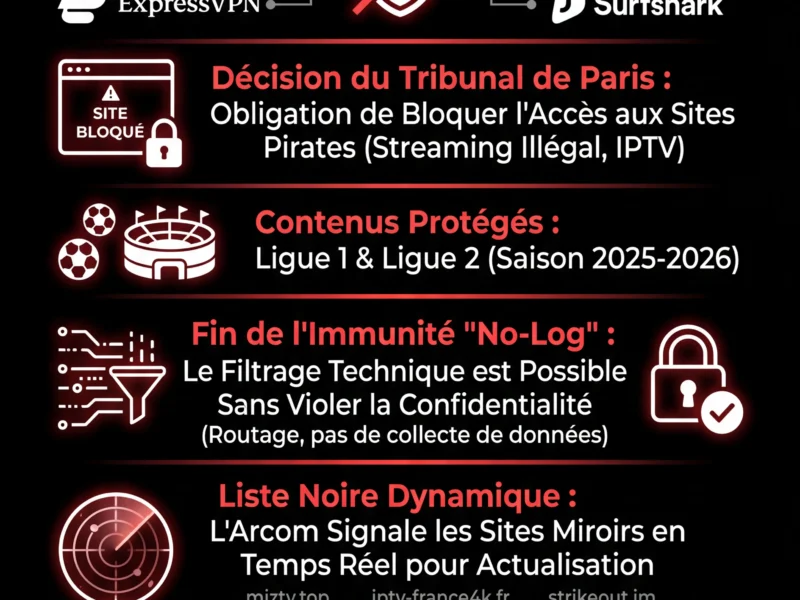 Infografica: IPTV et VPN : la justice fran&ccedil;aise impose un blocage historique des sites pirates