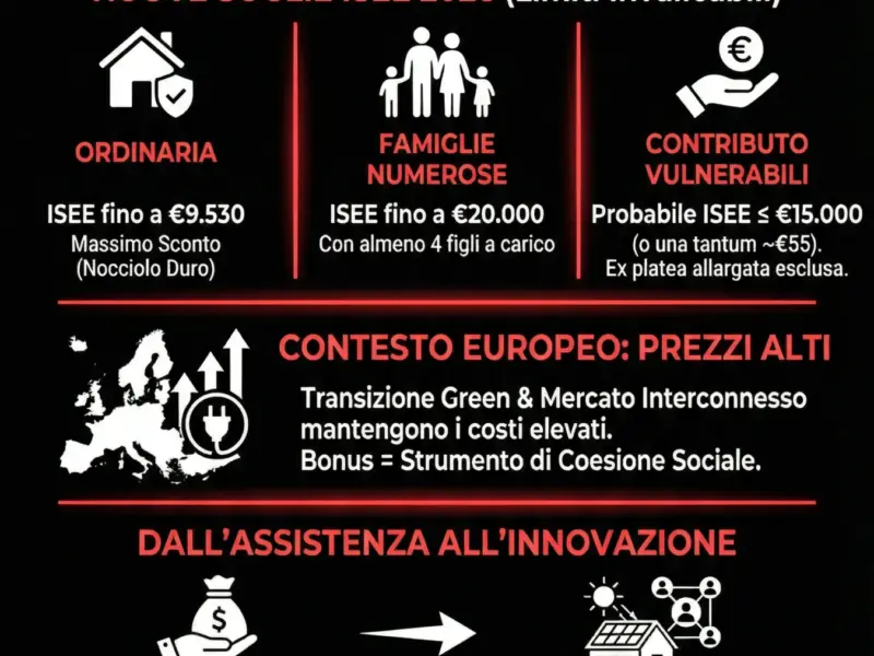 Infografica: ISEE 2026: La soglia critica per non perdere il Bonus Bollette