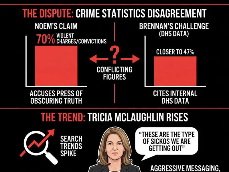 Infografica: Kristi Noem Explodes at CBS Host as DHS Official Tricia McLaughlin Trends