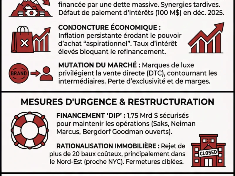 Infografica: Le g&eacute;ant du luxe Saks Global se d&eacute;clare en faillite