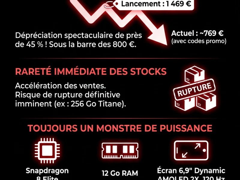 Infografica: Le Samsung Galaxy S25 Ultra brad&eacute; : stocks et prix en chute libre