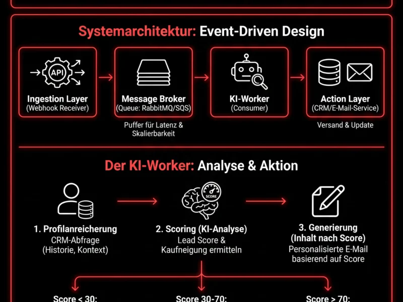Infografica: Lead-Nurturing-Automatisierung: Technischer Leitfaden zu CRM, KI und Webhooks
