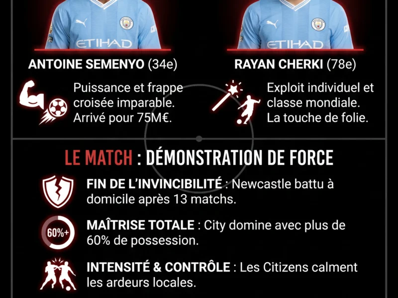 Infografica: League Cup : Semenyo et Cherki propulsent Manchester City vers la finale !