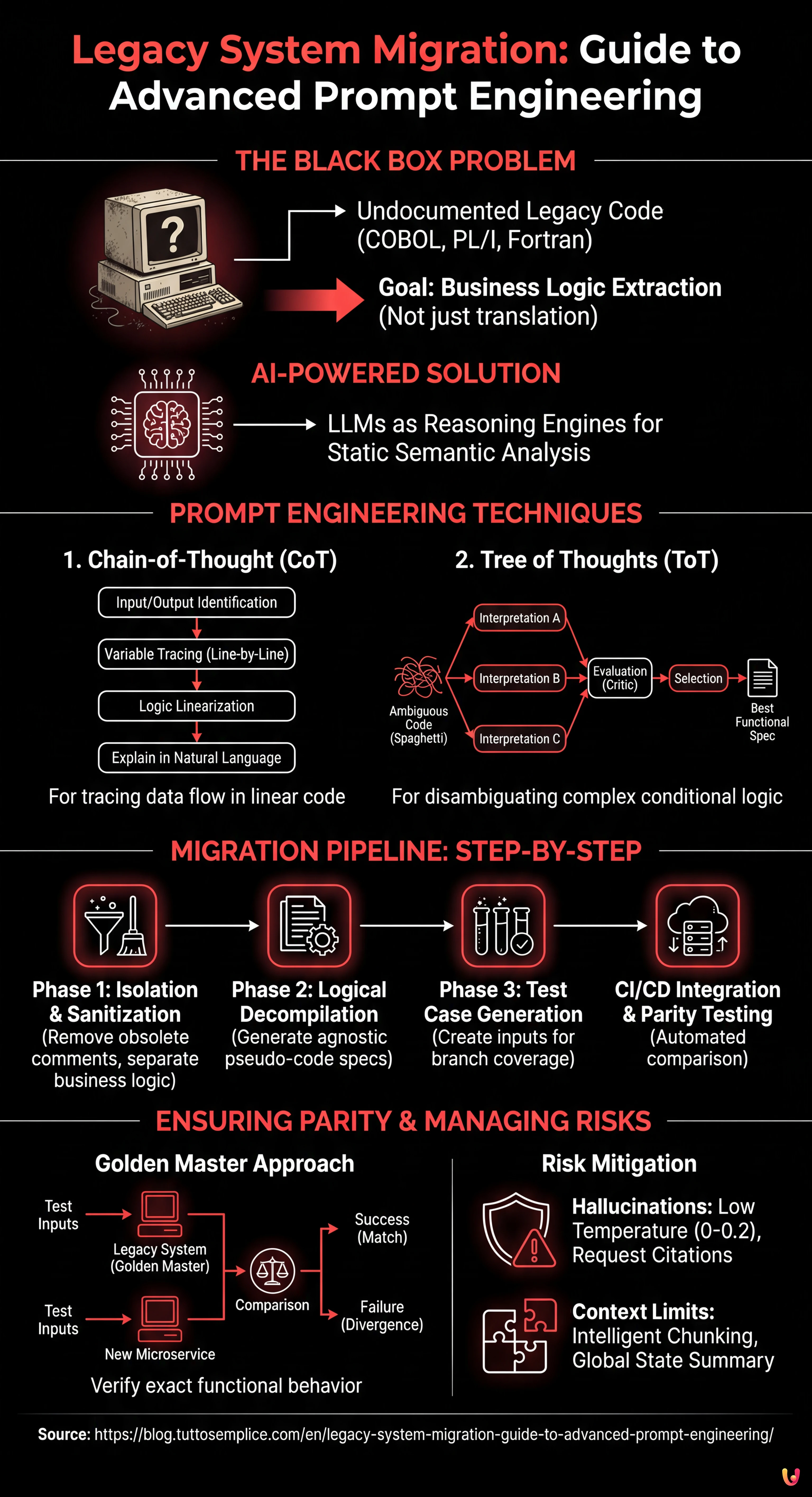 Legacy System Migration: Guide to Advanced Prompt Engineering - Summary Infographic