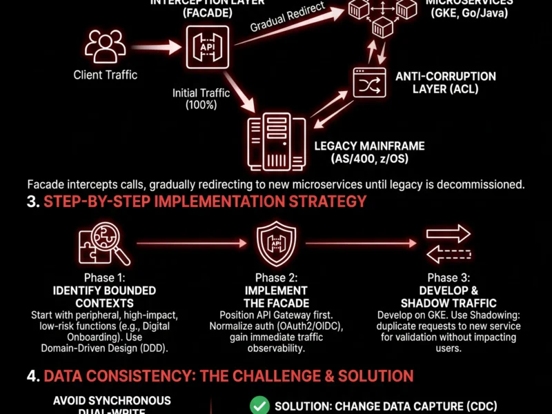 Infografica: Legacy to Microservices Migration: Guide to the Strangler Fig Pattern in Banking