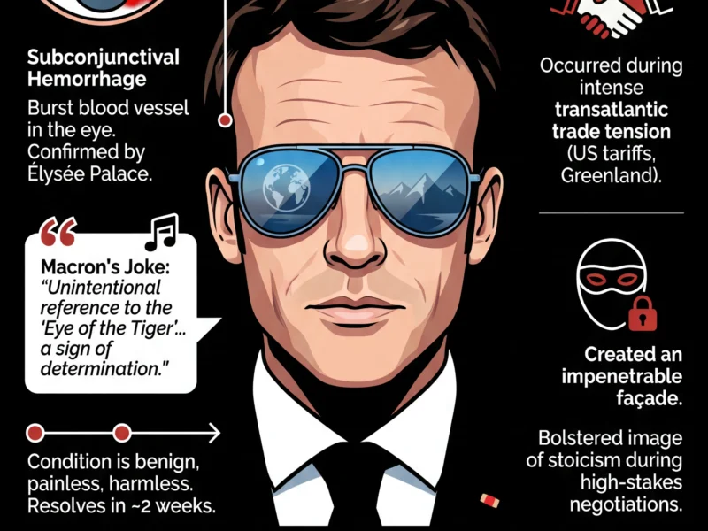 Infografica: Macron's Sunglasses at Davos: Medical Necessity or Diplomatic Statement?