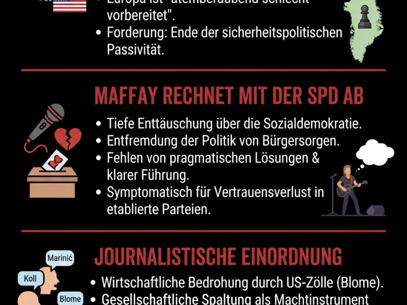 Infografica: Maischberger am 20.01.2026: Guttenberg warnt vor Trump und Maffay rechnet mit der SPD ab
