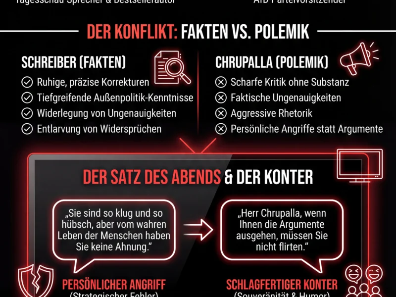 Infografica: Maischberger: Constantin Schreiber demontiert Chrupalla im TV-Duell