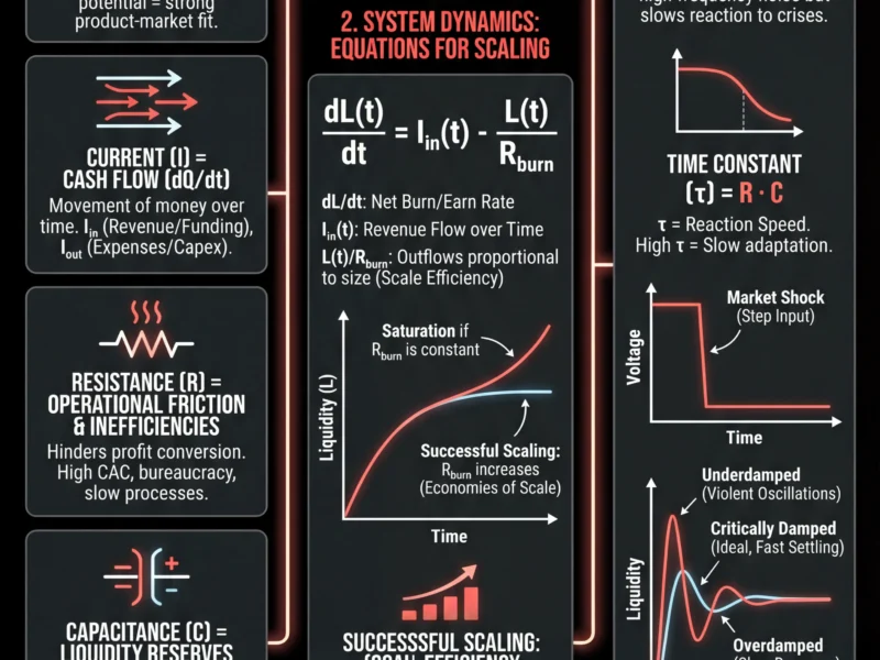 Infografica: Mathematical Business Modeling: The Company as a Dynamic Circuit