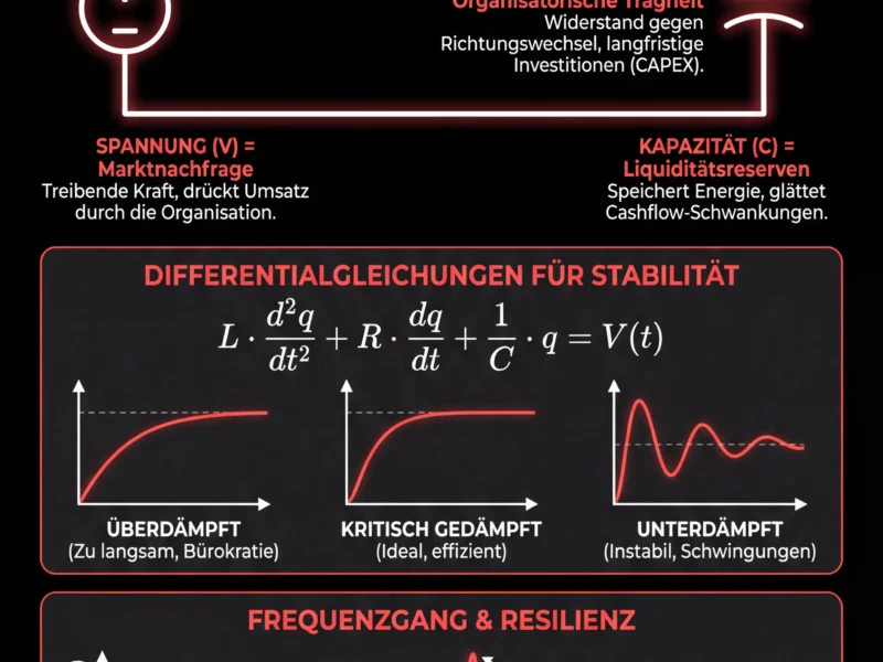 Infografica: Mathematische Unternehmensmodelle: Das Unternehmen als RLC-Schaltkreis