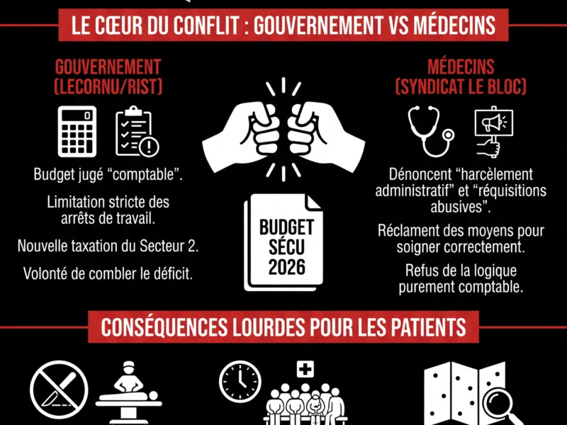 Infografica: M&eacute;decins en exil &agrave; Bruxelles : le bras de fer avec le gouvernement Lecornu s'intensifie