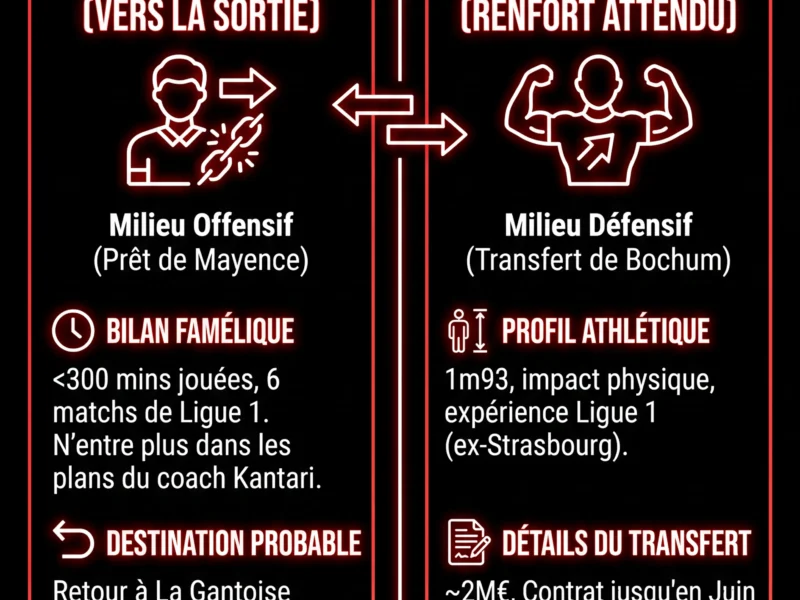 Infografica: Mercato FC Nantes : Hong Hyun-seok vers la sortie, Sissoko arrive