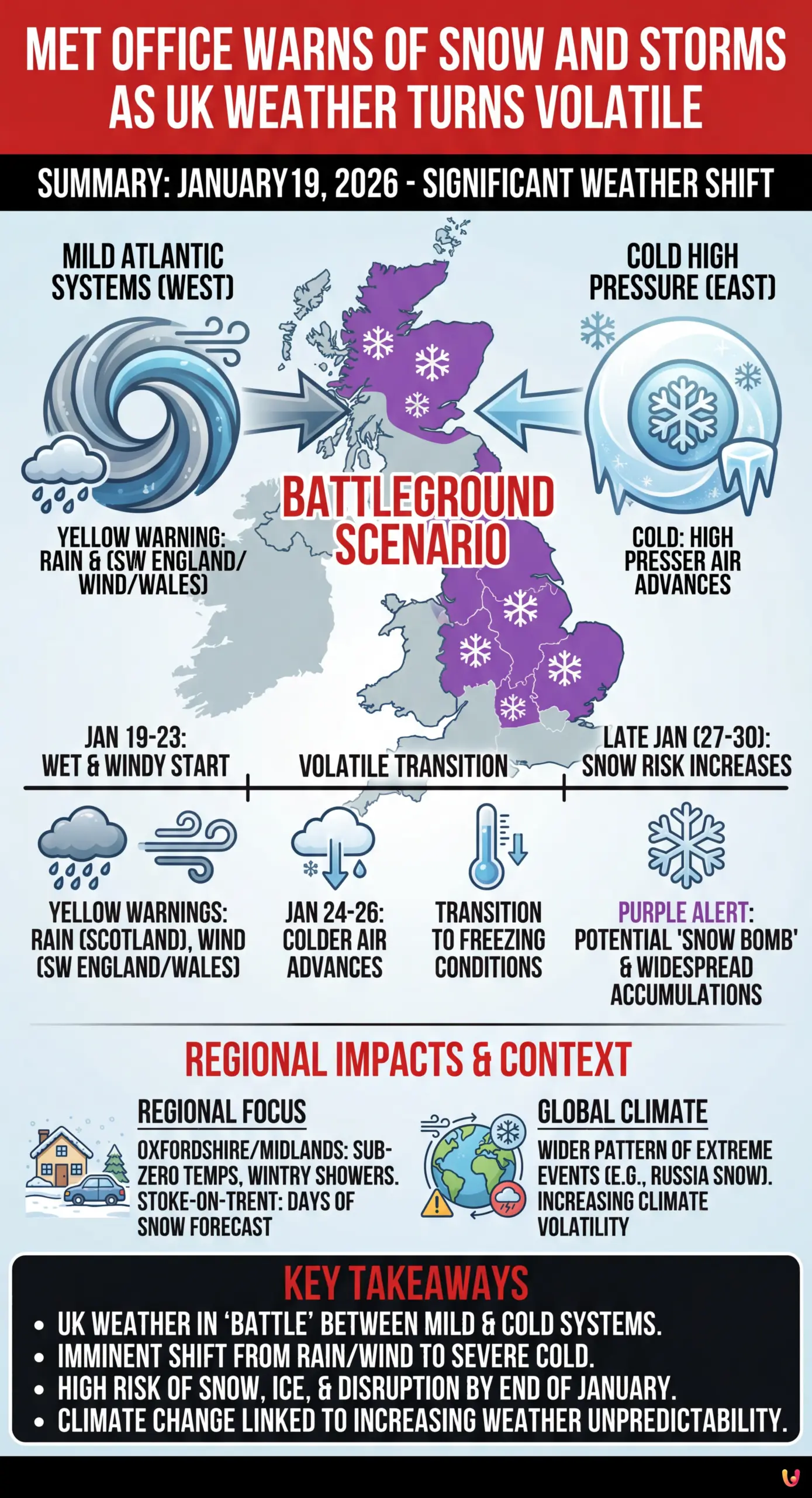 Met Office Warns of Snow and Storms as UK Weather Turns Volatile - Summary Infographic