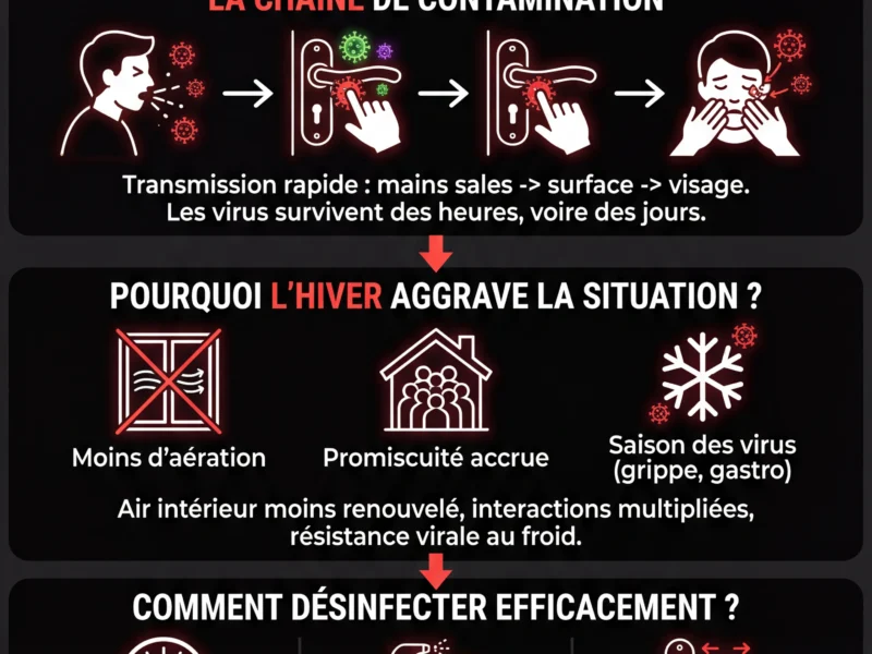 Infografica: Microbes en hiver : cet endroit minuscule de la maison &agrave; nettoyer