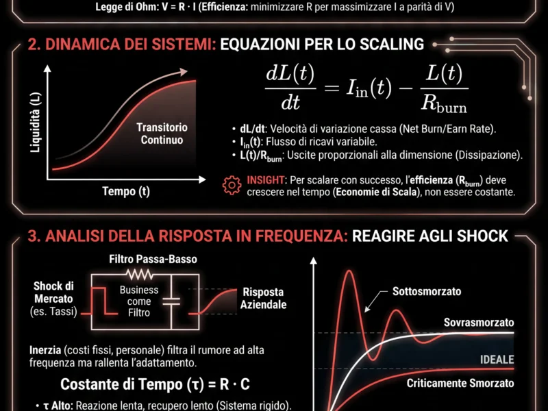 Infografica: Modellazione Matematica Business: L'Azienda come Circuito Dinamico