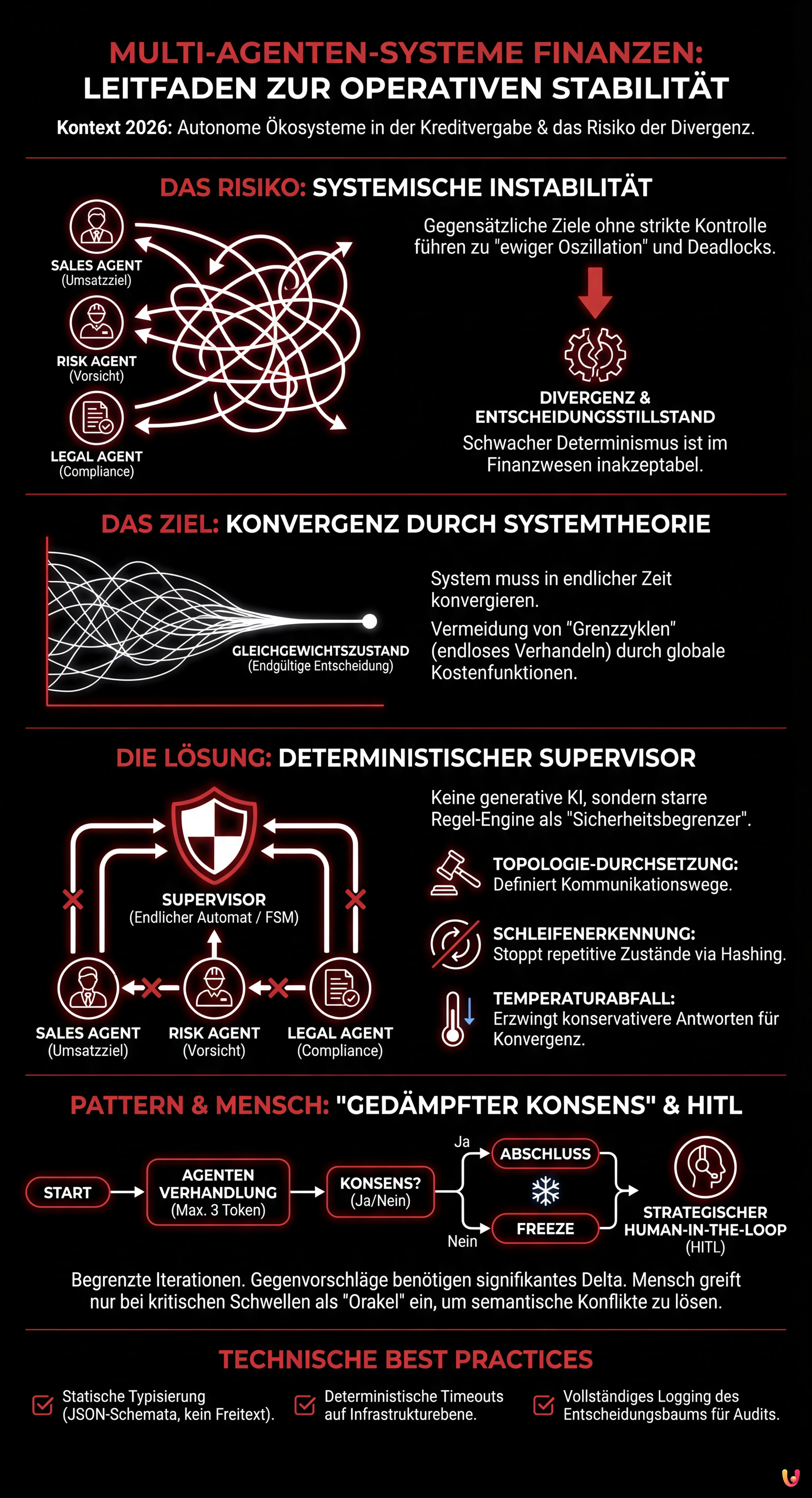 Multi-Agenten-Systeme Finanzen: Leitfaden zur operativen Stabilit&auml;t - Zusammenfassende Infografik