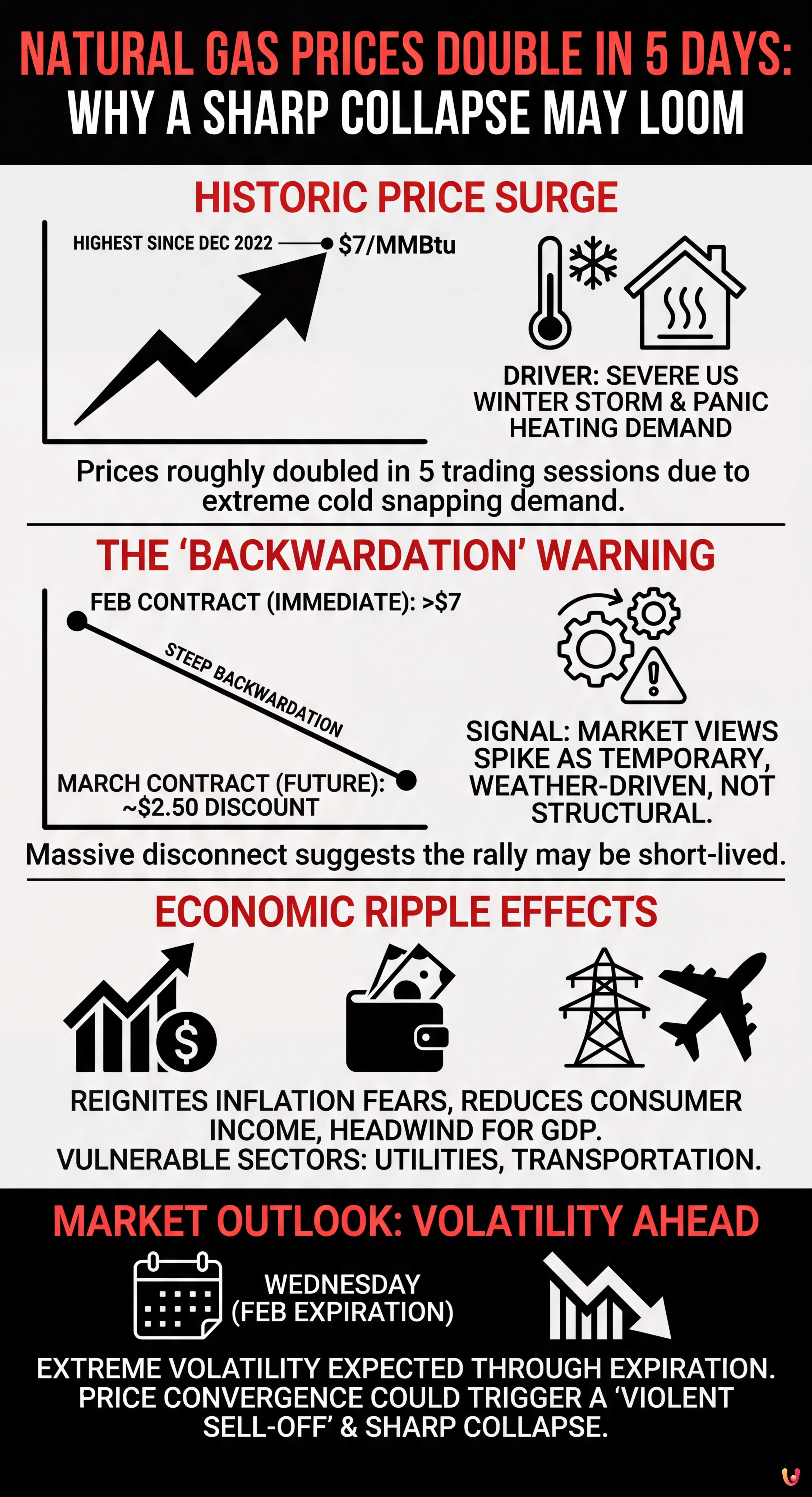 Natural Gas Prices Double in 5 Days: Why a Sharp Collapse May Loom - Summary Infographic