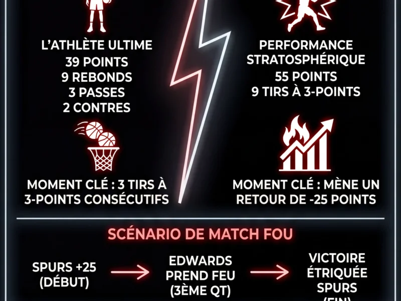 Infografica: NBA : Victor Wembanyama remporte son duel d'anthologie face &agrave; Anthony Edwards