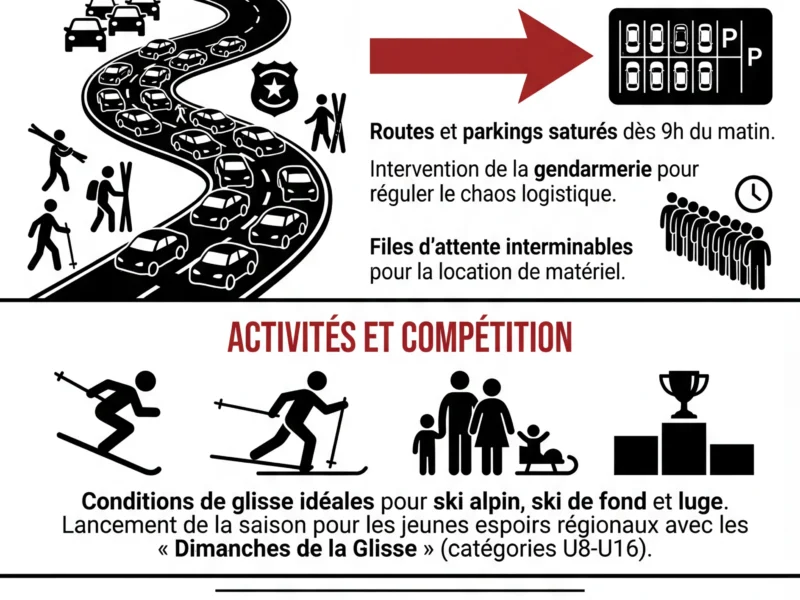 Infografica: Neige au Champ du Feu : une affluence historique ce dimanche
