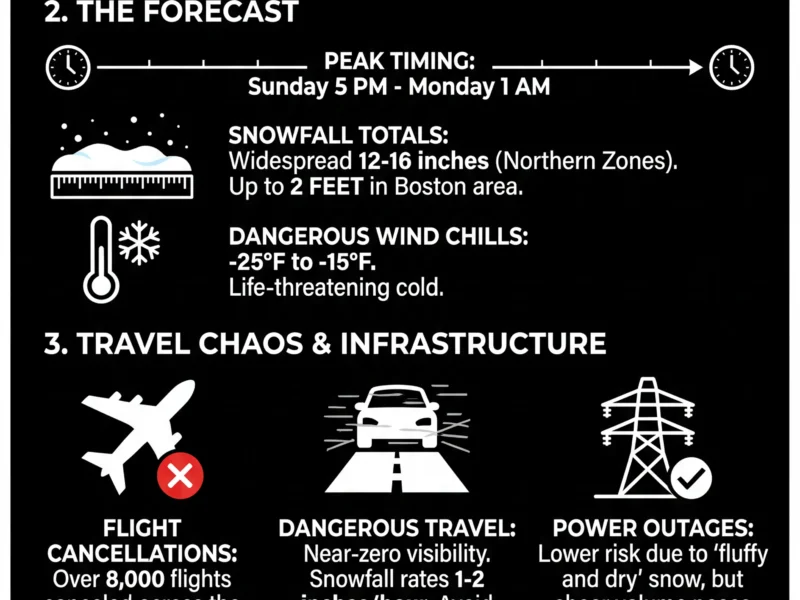 Infografica: New England Braces for Potential 'Snowmageddon' as Major Storm Looms
