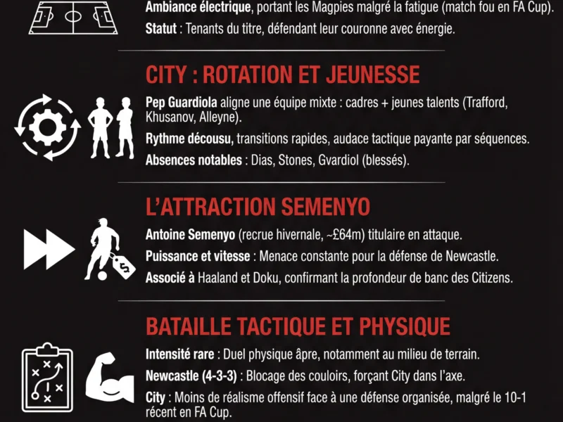 Infografica: Newcastle - Man City (1-1) : Un nul &eacute;lectrique en demi-finale de Carabao Cup