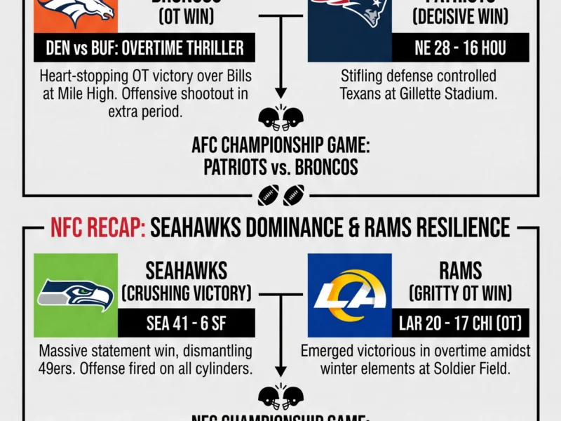 Infografica: NFL Playoffs 2026: Conference Championships Set After Wild Round