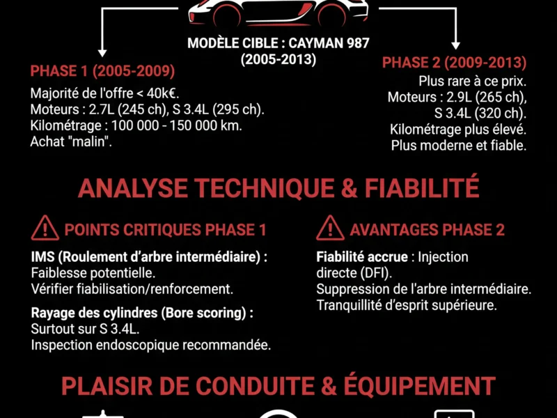 Infografica: Occasion : s'offrir une Porsche Cayman pour moins de 40 000 &euro; en 2026