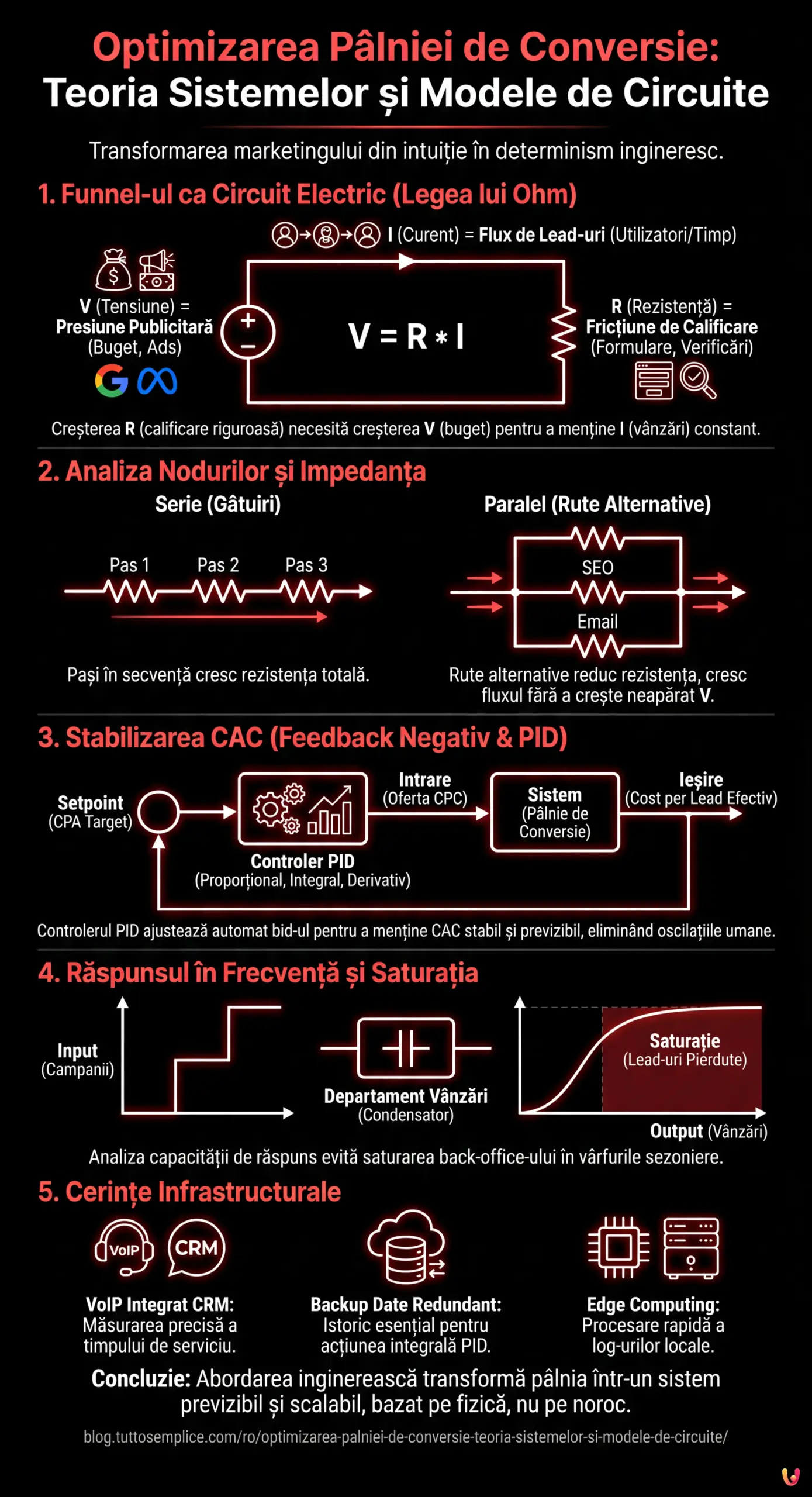Optimizarea P&acirc;lniei de Conversie: Teoria Sistemelor și Modele de Circuite - Infografic rezumativ