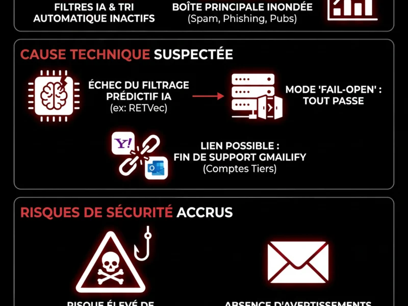 Infografica: Panne majeure sur Gmail : les filtres anti-spam et le tri automatique hors service