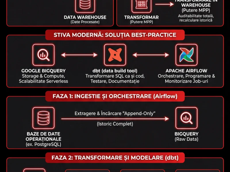 Infografica: Pipeline ETL vs ELT &icirc;n Fintech: Ghid Complet despre BigQuery și dbt