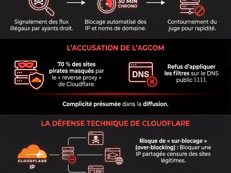 Infografica: Piracy Shield : Cloudflare menace de quitter l'Italie apr&egrave;s l'amende
