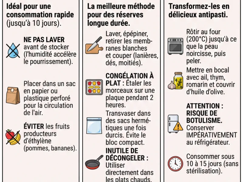Infografica: Poivrons &agrave; prix cass&eacute;s : stockez et cuisinez-les d&egrave;s maintenant !