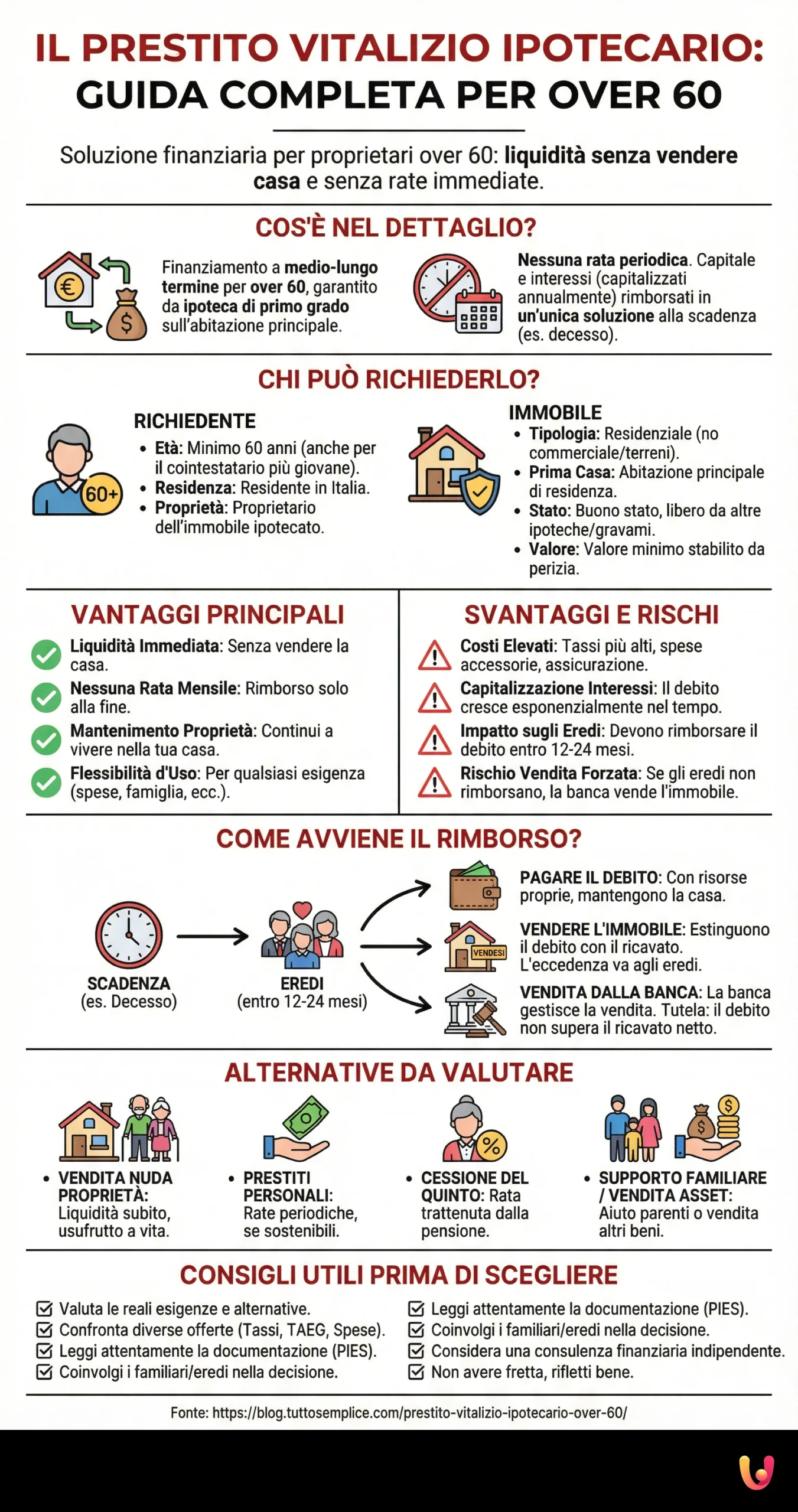 Il Prestito Vitalizio Ipotecario: Guida Completa per Over 60 - Infografica riassuntiva
