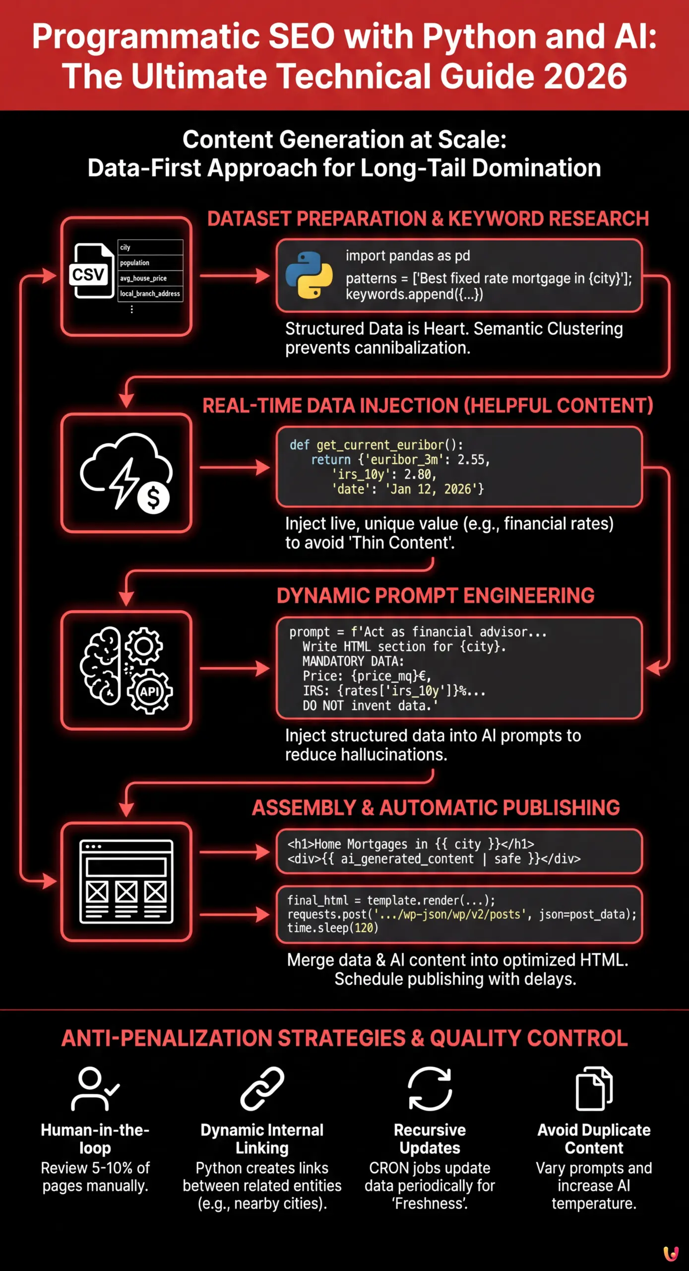Programmatic SEO with Python and AI: The Ultimate Technical Guide 2026 - Summary Infographic