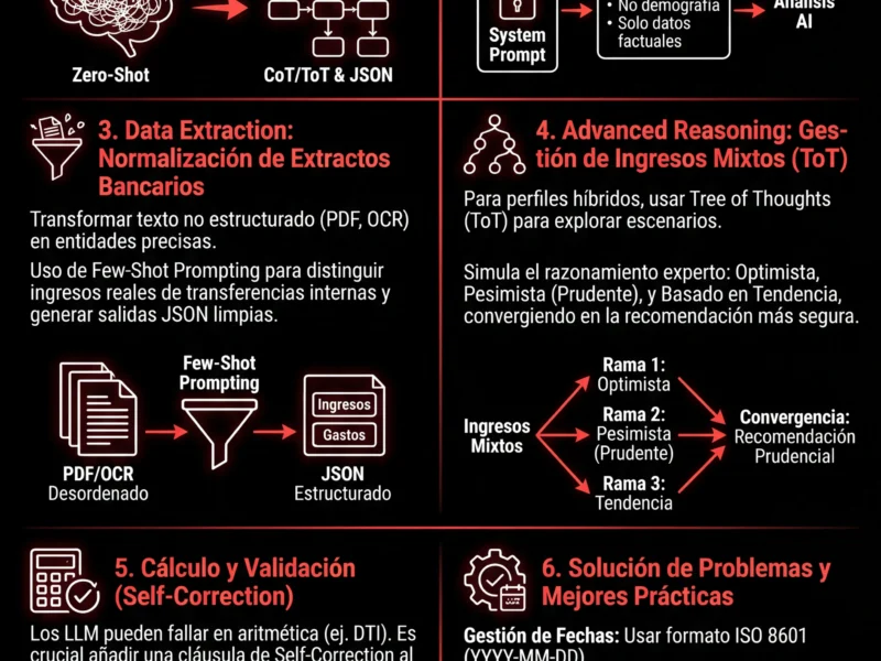 Infografica: Prompt Engineering de Cr&eacute;dito: Gu&iacute;a Avanzada para el An&aacute;lisis de Riesgos (2026)